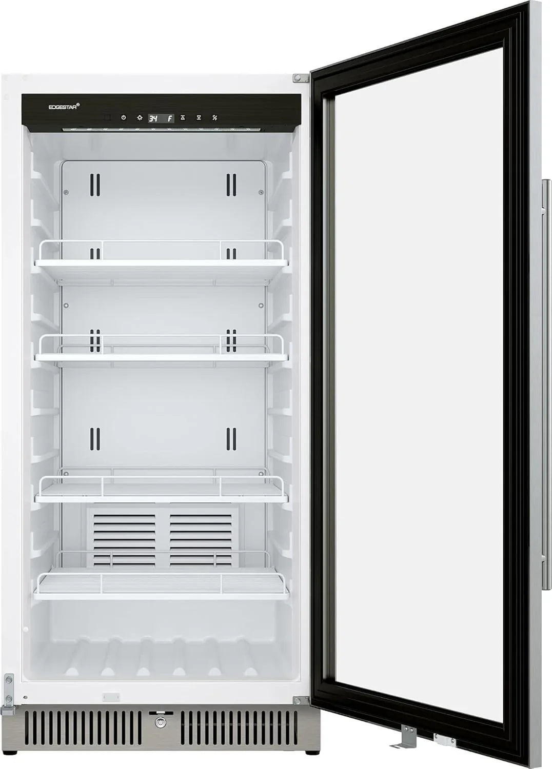 EdgeStar VBM101 22" Wide 10.1 Cu. Ft. Commercial Beverage Merchandiser – Stainless Steel, Temp Alarm, Reversible Door