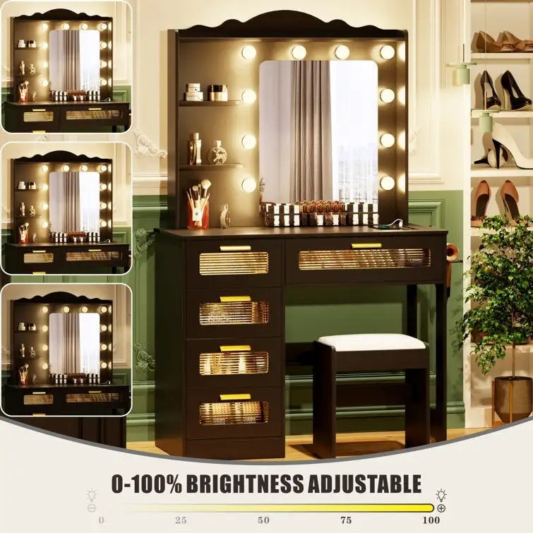 Makeup Vanity with 3 Lighting Colors