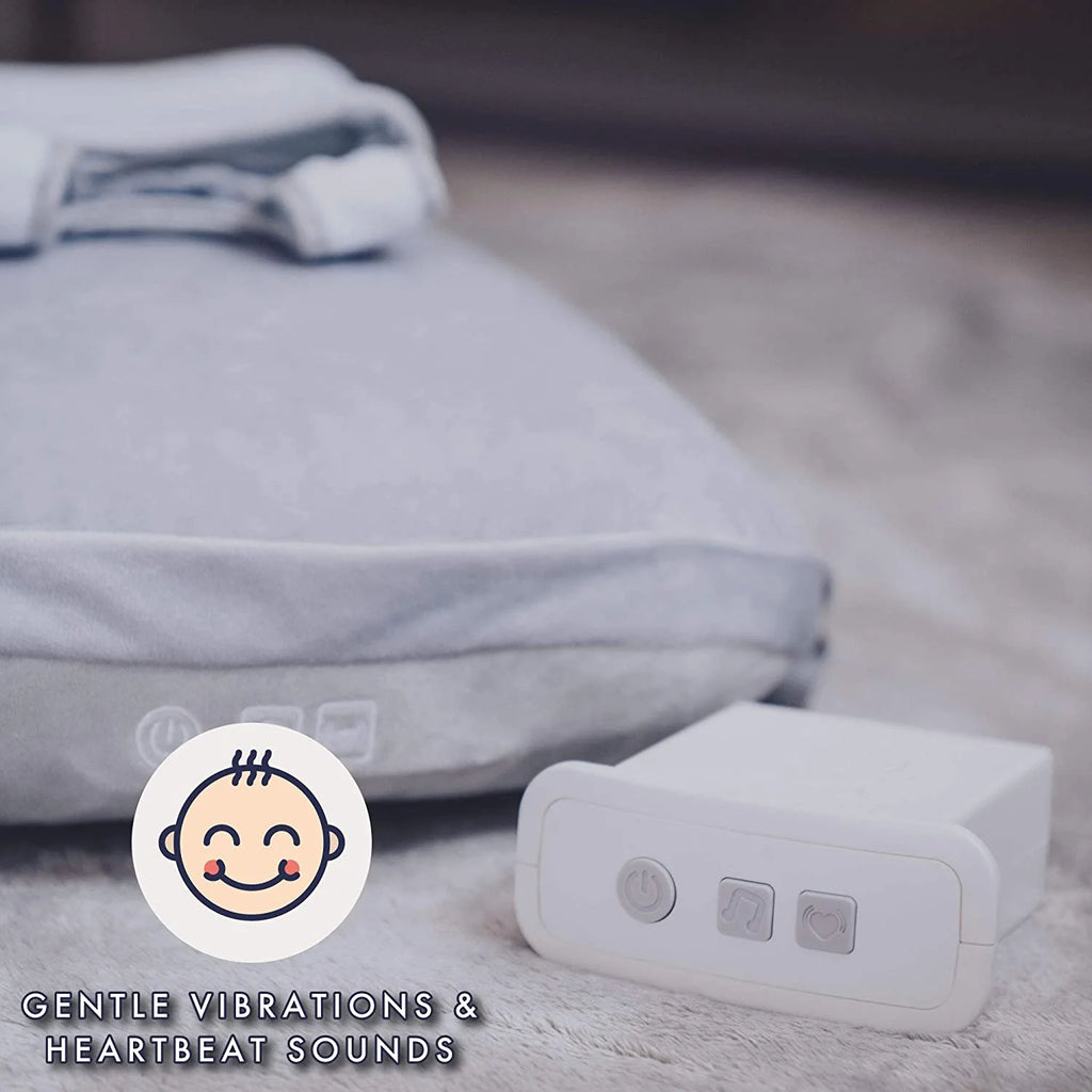 Babocush Newborn Comfort Cushion with Gentle Vibration and Heartbeat Sound, Helps Prevent Colic, Relieves Gas and Reflux, Provides Essential Tummy Time
