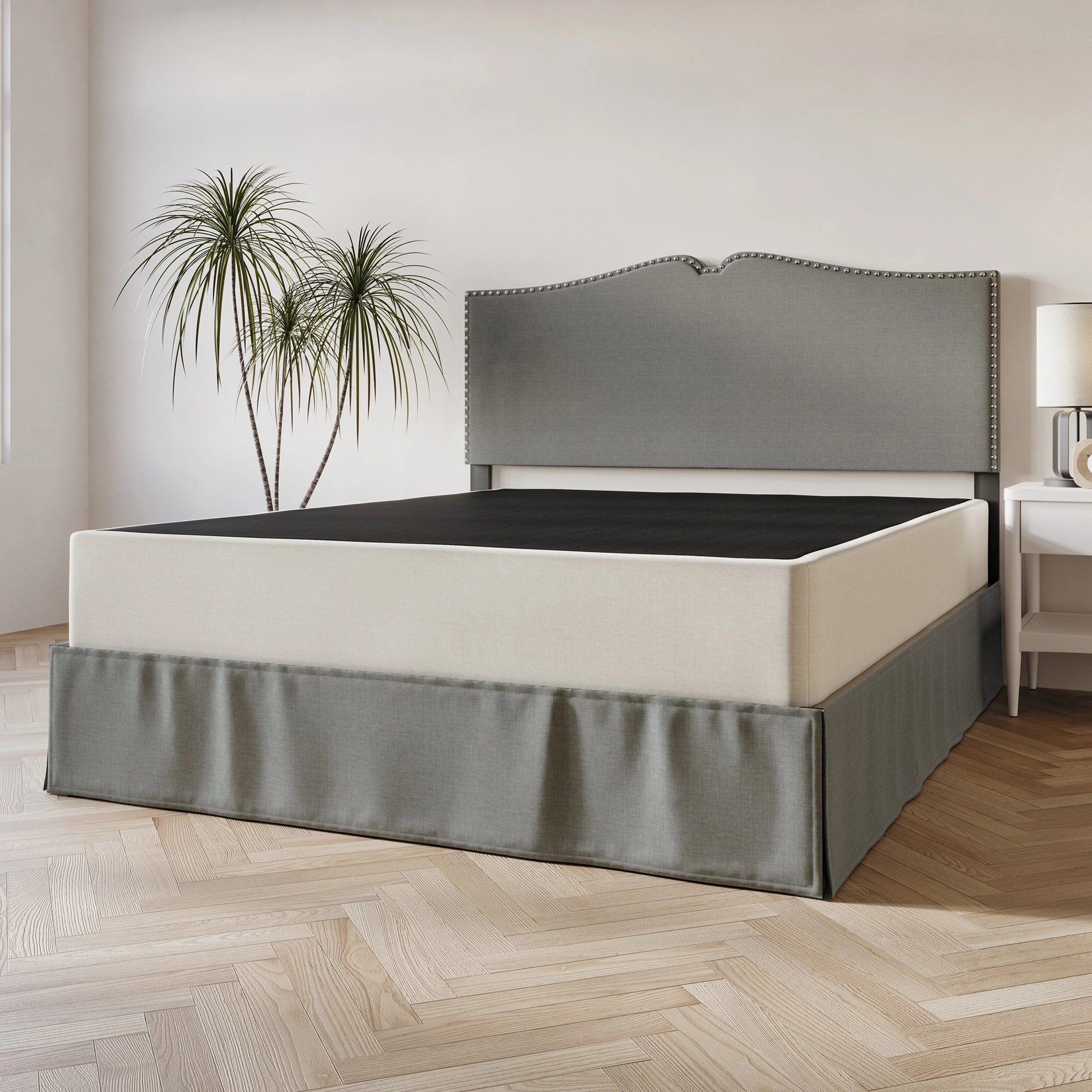 CraftPorch Solid Wood 8-Inch Box Spring Foundation with Wood Slats