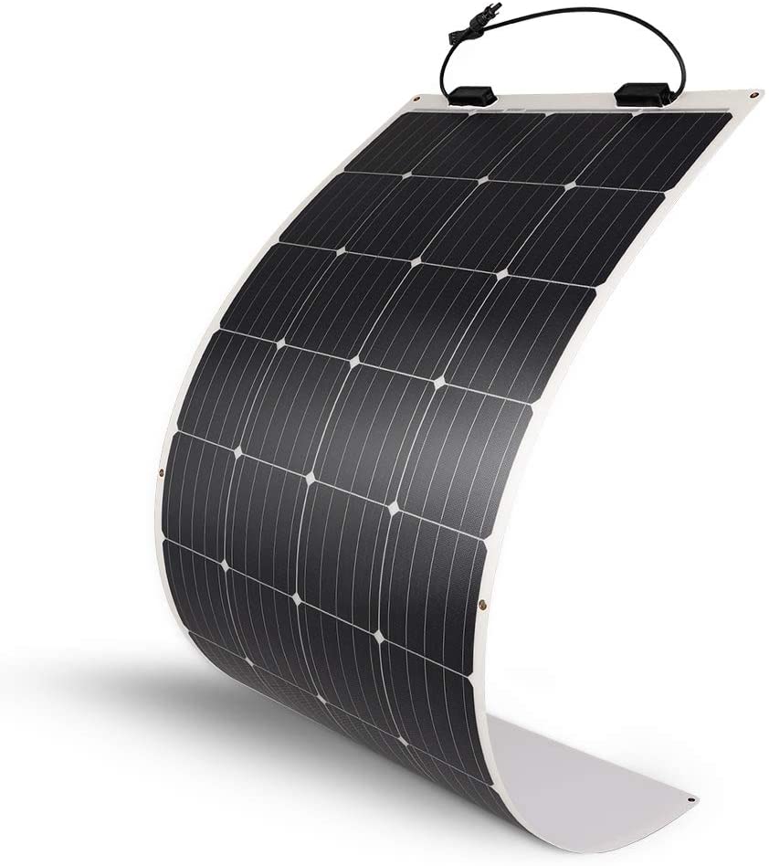 160 Watt 12 Volt Extremely Flexible Monocrystalline Solar Panel �� Ultra Lightweight, Ultra Thin, Up to 248 Degree Arc, for RV, Boats, Roofs, Uneven Surfaces