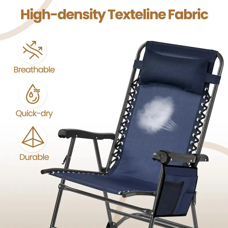 Yaheetech 2pcs 26in Rocking Chair Foldable Outdoor Lounge Chair