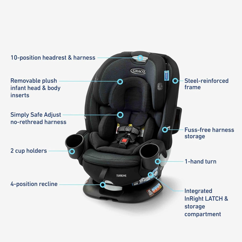 Graco Turn2Me 3-in-1 rotating child car seat, Cambridge