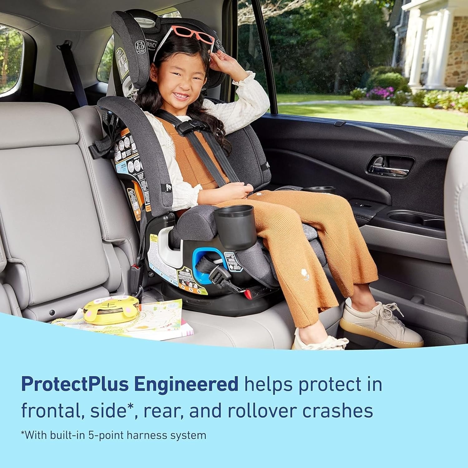 4Ever DLX 4-in-1 Child Car Seat, Charlie | Car seat for babies and toddlers, 10 years of use | Rear-facing, forward-facing and booster seat | Safe, comfortable and practical