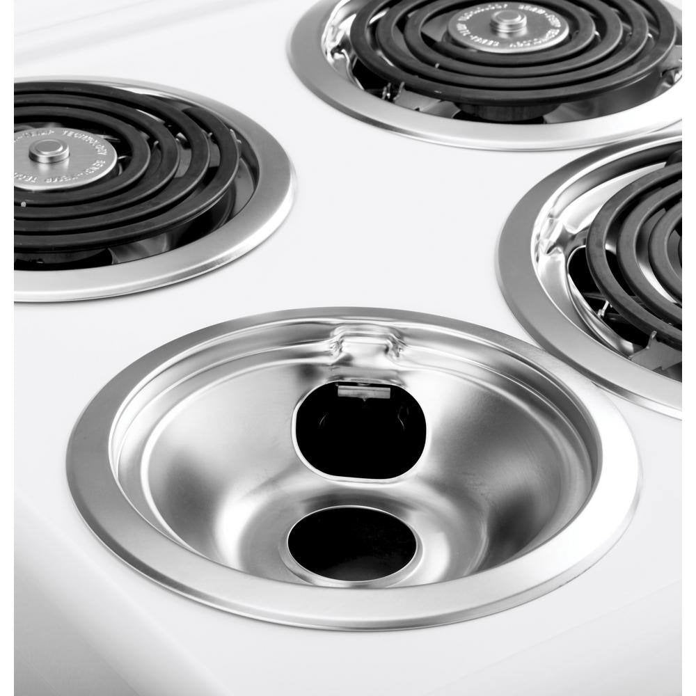 20-inch electric oven with 4 cooking zones, freestanding, in white