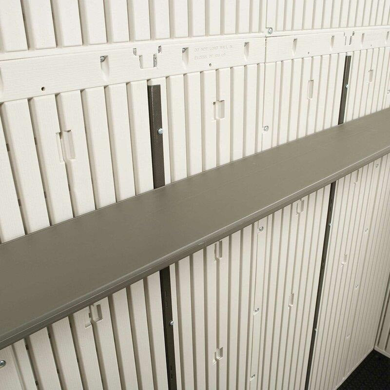 2025 Side entrance, 4.57 m W x 2.44 m D, plastic tool shed