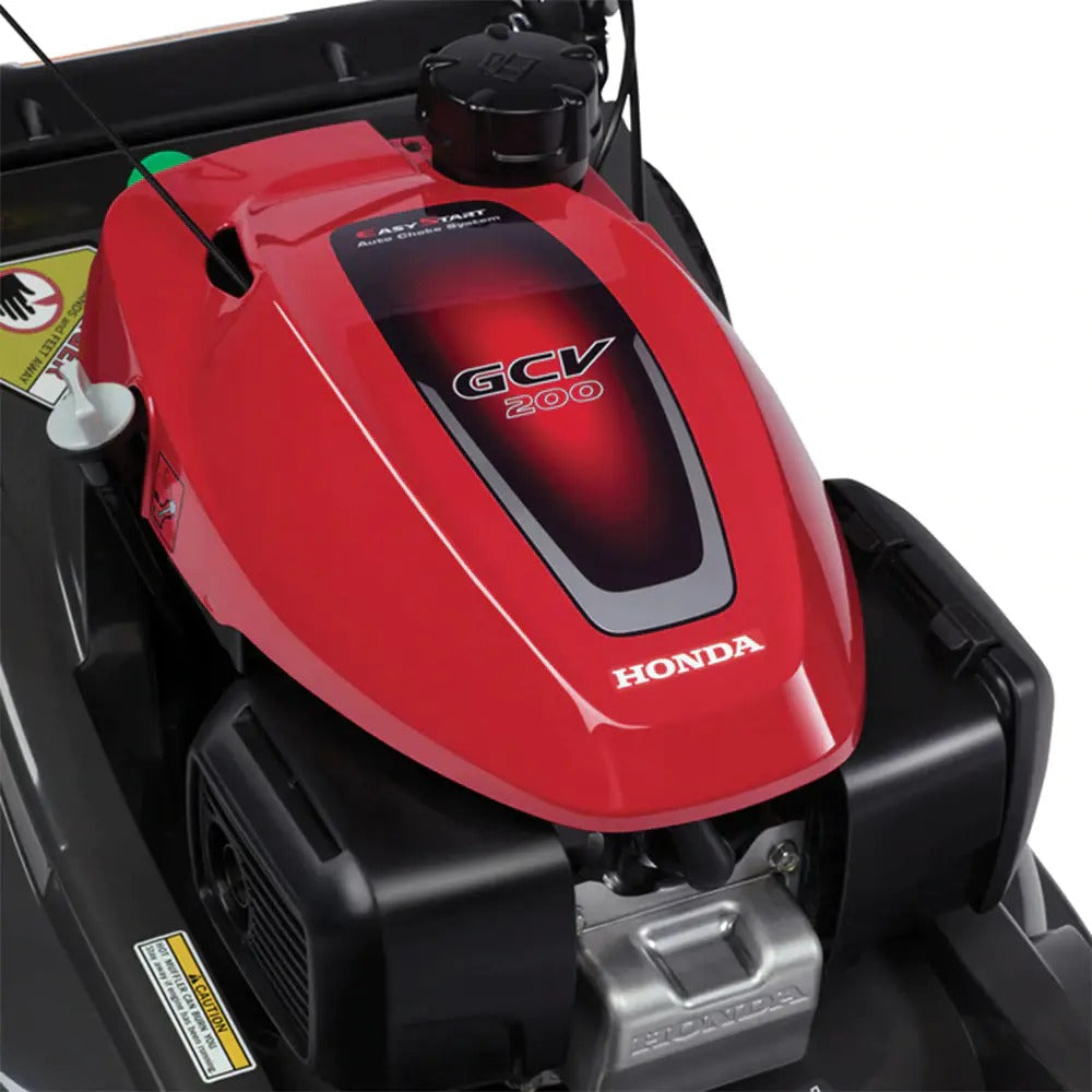 Honda 21-inch Nexite self-propelled mower deck – Versamow 4-in-1 system – hydrostatic drive – electric starter – GCV200 engine with Roto-Stop