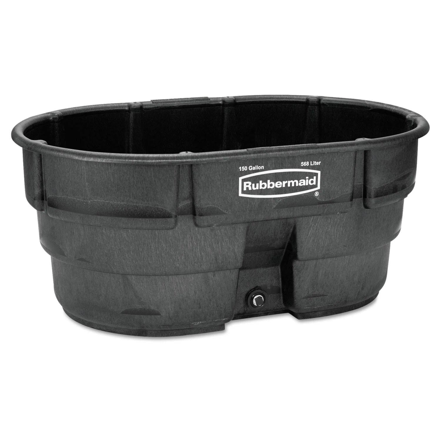 Rubbermaid FG424500BLA Livestock Tank (Model Year 2025), 150 Gallon Capacity, Plastic, Black