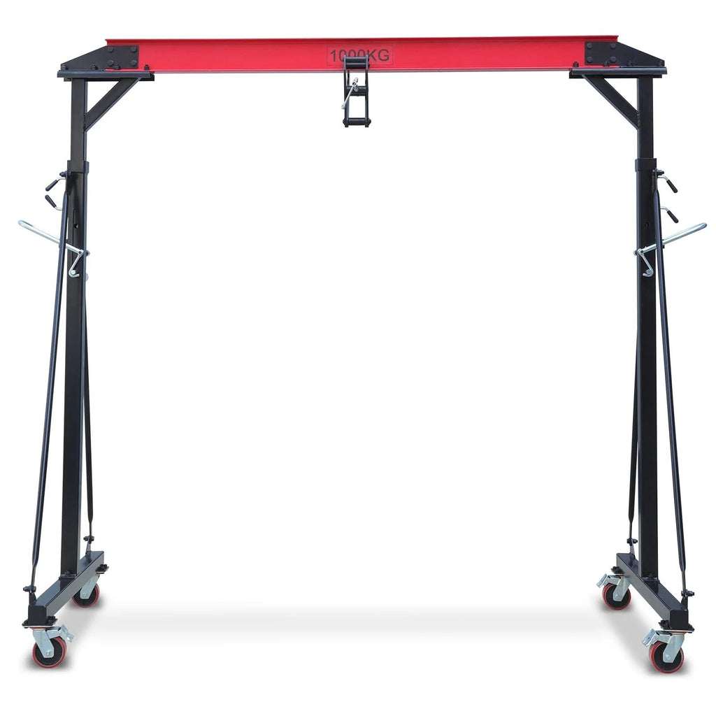 2025 1-ton gantry crane, adjustable, 2200 lbs lifting capacity, height adjustable 96.5"-143.7", portable hoist for factory, construction site, warehouse, auto repair shop